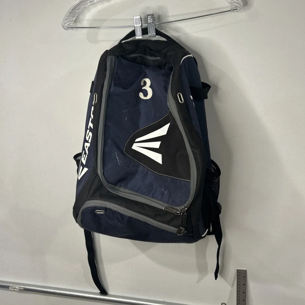 Easton Blue/Black Baseball Softball Backpack 2-Bat Zip Bag w/ Bat Compartment